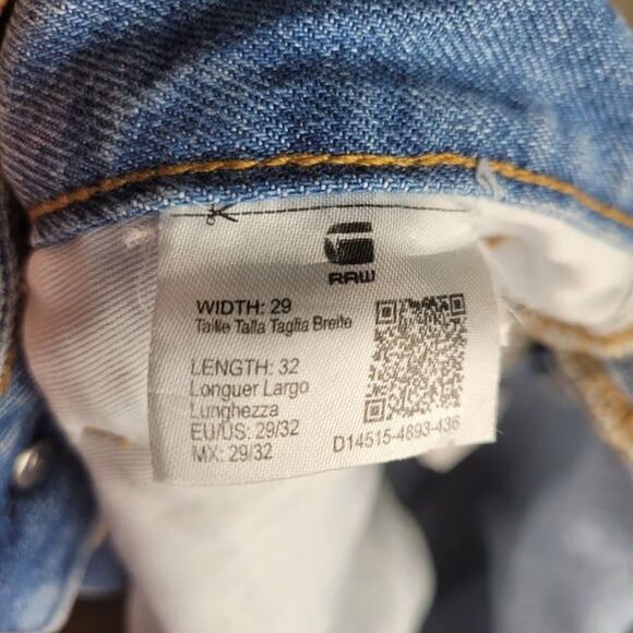 G-Star Raw Size 29x32 3301 Jeans Distressed Flare Bootcut Embroidered Light Blue - Picture 10 of 12